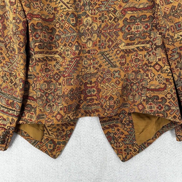 Ellen Tracy Blazer Jacket Womens 6 Aztec 100% Wool Tapestry BOHO Jacket Career - Picture 10 of 14